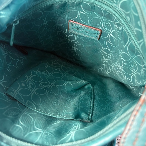 Fossil Teal Leather Crossbody Bag - Picture 10 of 12